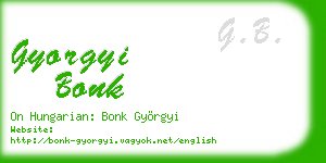 gyorgyi bonk business card